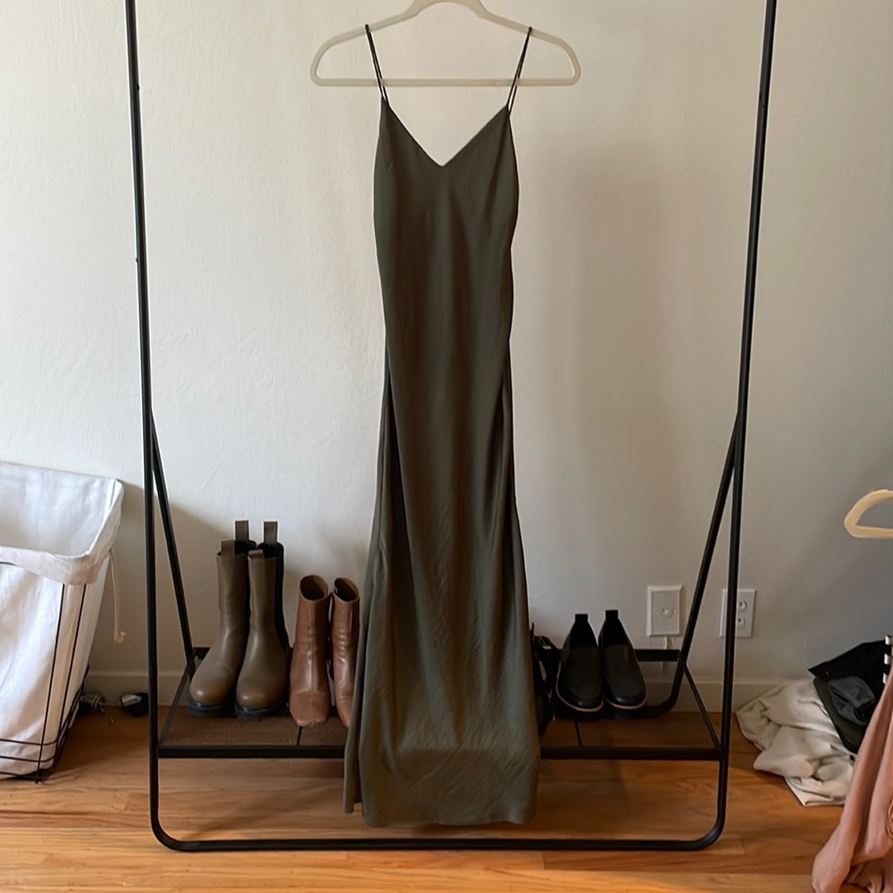 GREEN SILK DRESS